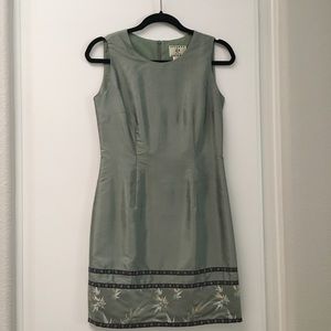 ICE silk sleeveless embellished dress